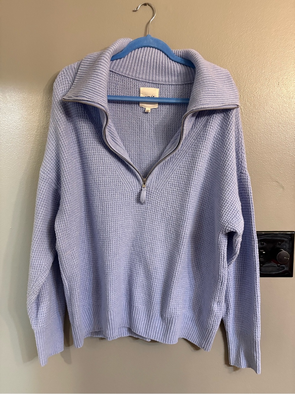 Aerie women’s quarter zip waffle pull over size medium